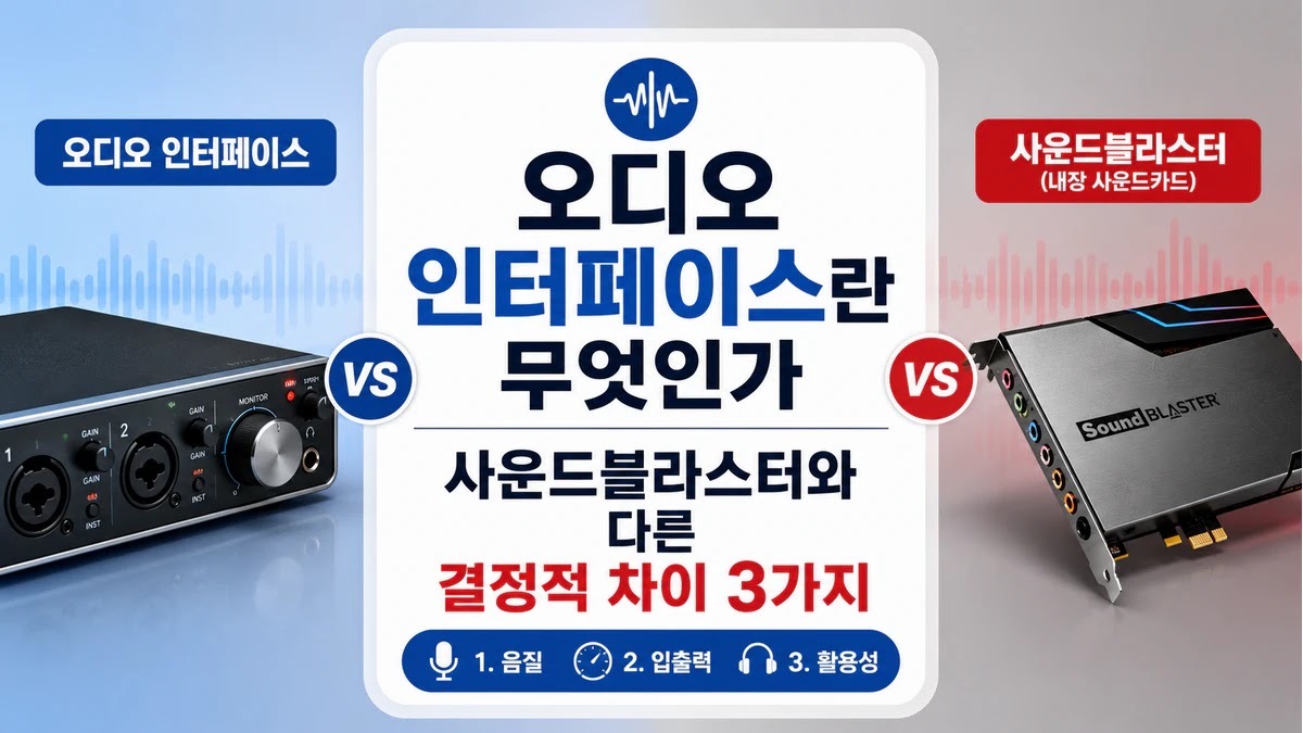 오디오 인터페이스란 무엇인가 — 사운드블라스터와 다른 결정적 차이 3가지